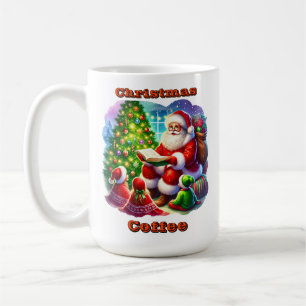 Mug Le Père Noël lit une histoire près de l'arbre de N