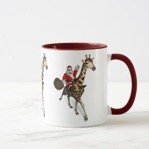 Mug Le Père Noël Monte Une Girafe