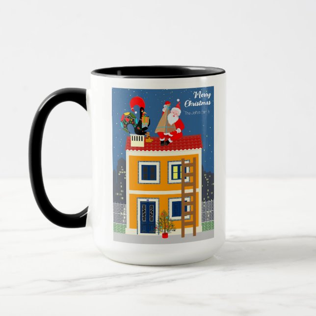 Mug Le Père Noël rencontre le Coq portugais (Gauche)