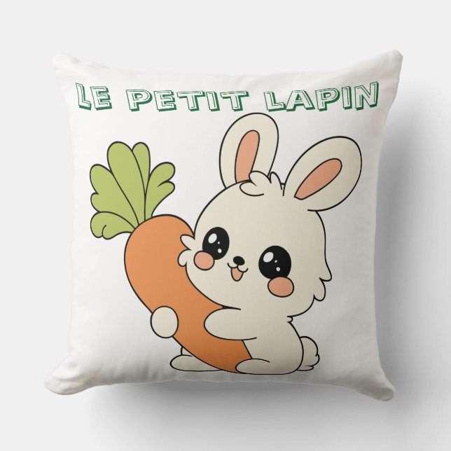 mug le petit lapin  throw pillow (Front)
