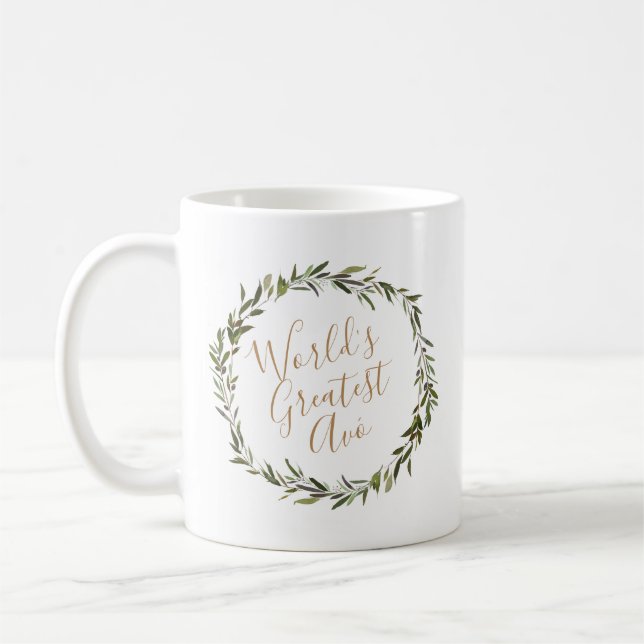 Mug Le plus grand Avó du monde | Feuille d'olive (Gauche)