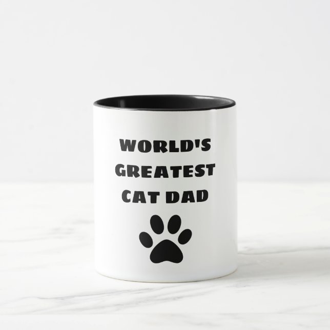 Mug Le plus grand chat papa du monde texte personnalis (Centre)