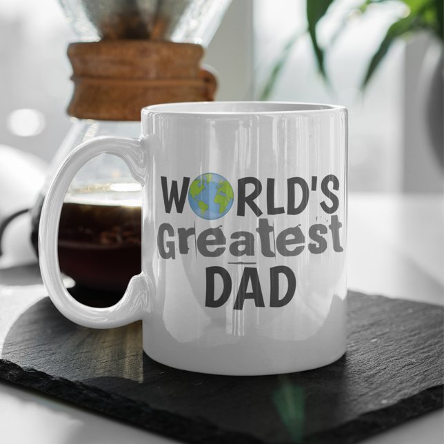 Mug Le plus grand papa du monde de la typographie mode (World's Greatest Dad. Whimsical Mug)