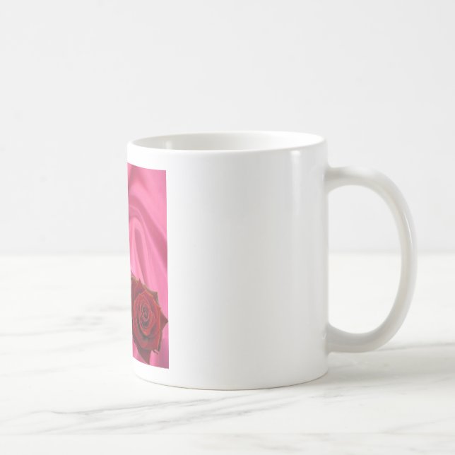 Mug Le poème de petite-fille - soie rose et s'est levé (Droite)