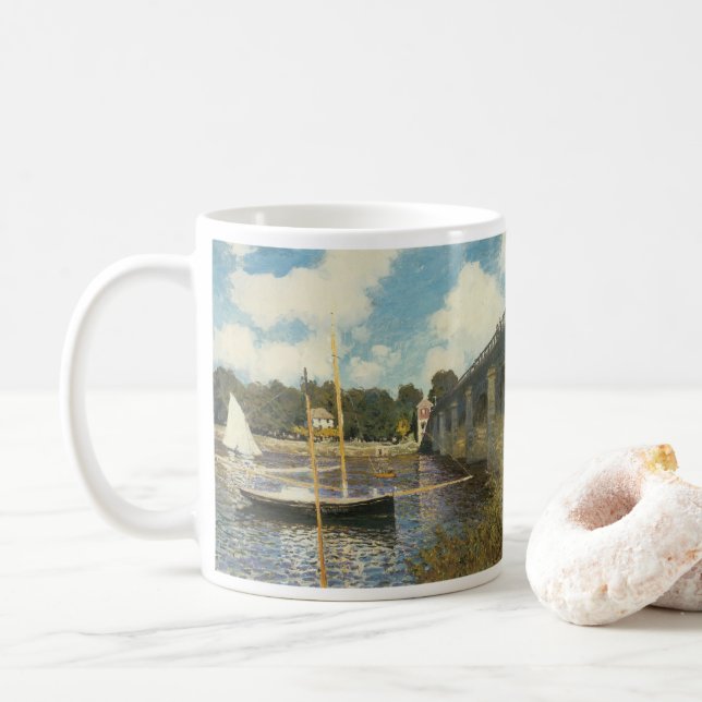Mug Le pont routier d'Argenteuil par Claude Monet (Avec donut)