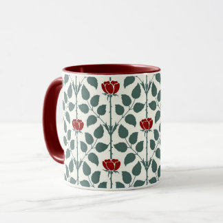 Mug Le Rose britannique de Voysey, rouge foncé
