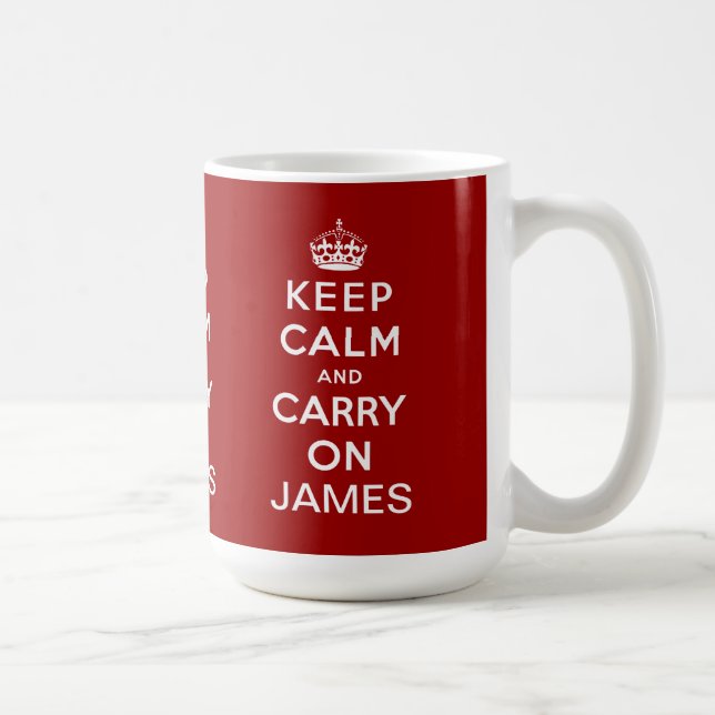 Mug Le rouge personnalisé gardent le calme et (Droite)