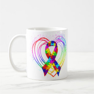 Mug Le Ruban sur le coeur de l'autisme
