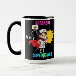 Mug Le Sarcasme Est Ma Superpuissance Funny Nurse Med
