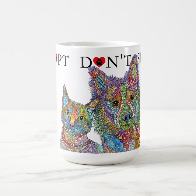 Mug Le sauvetage des animaux : ne pas faire de shoppin (Centre)