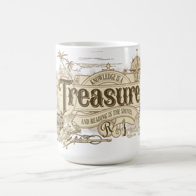 Mug Le savoir est un trésor, le cadeau du lecteur, l'e (Centre)