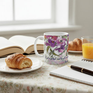 Mug Le Seigneur est fidèle aquarelle florale chrétienn