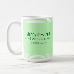 Mug Le Seigneur Fournira La Bible Verse Vert Lumière