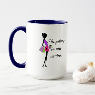 Mug Le shopping est ma cardio amusement et humour