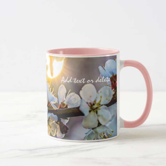 Mug Le Soleil Et Les Fleurs Japonaises D'Apricot (Droite)