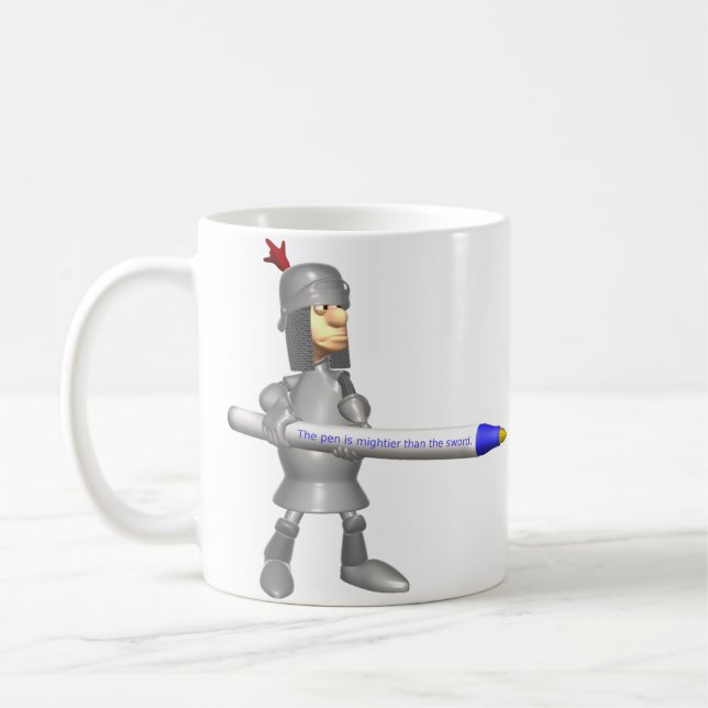 Mug Le stylo est plus puissant que l'épée Chevalier (Gauche)