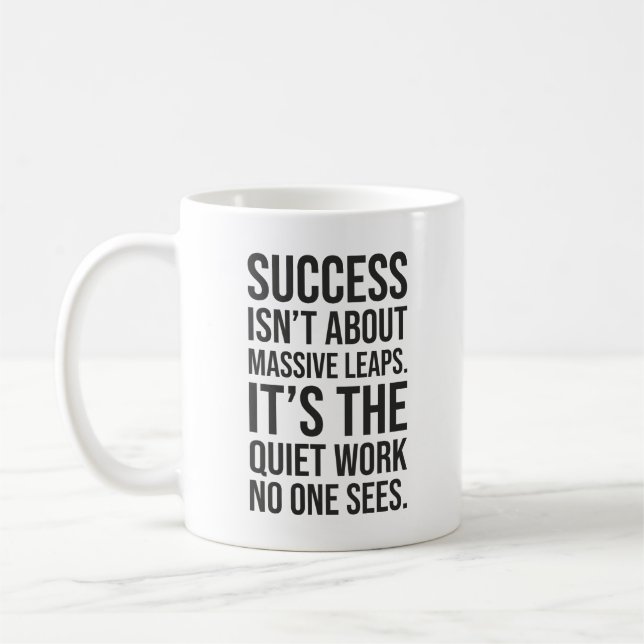 Mug Le Succès À Propos Est Le Travail Tranquille - Gym (Gauche)
