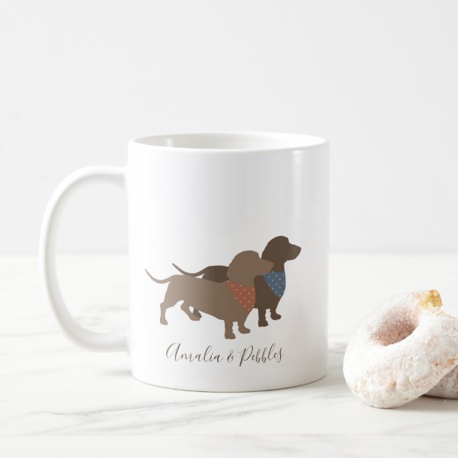 Mug Le teckel de Minimalistic silhouette et a (Avec donut)