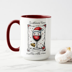Mug Le temps de Noël est meilleur avec le vin