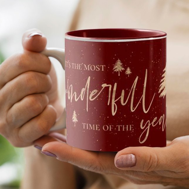 Mug Le Temps Le Plus Merveilleux De L'Année Rouge Or N (Créateur téléchargé)