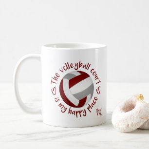 Mug le terrain de volley-ball gris de maroon est mon e