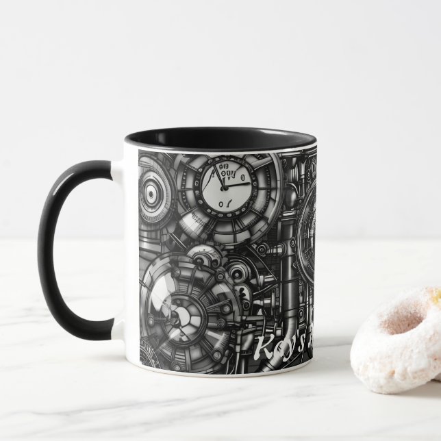 Mug Le thé du matin de Kay personnalisable (Avec donut)