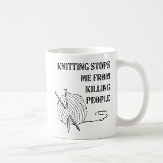 Mug Le tricotage m'arrête de tuer la conception de