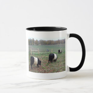 Mug Le troupeau de vaches de Beltie le long d'un senti