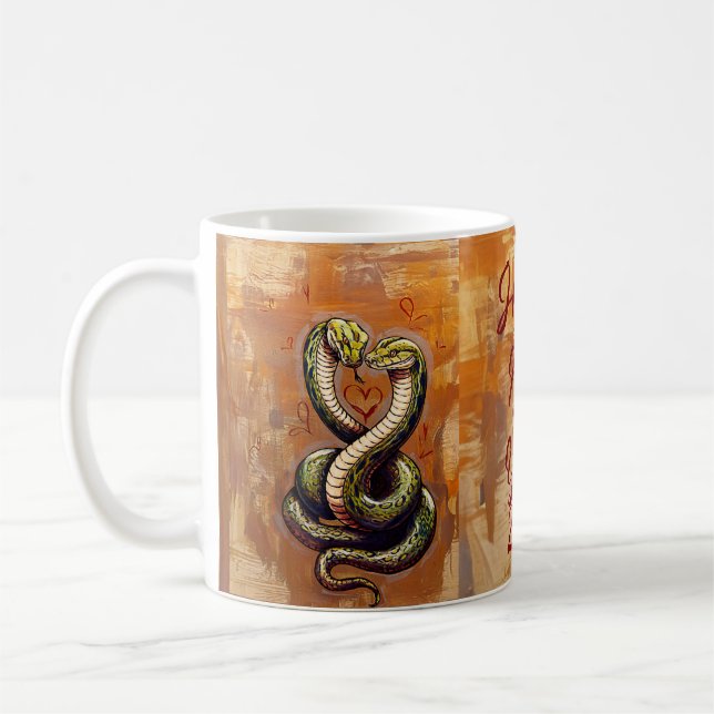 Mug Le voeu du Nouvel An pour l'amour 2025 Serpent en  (Gauche)