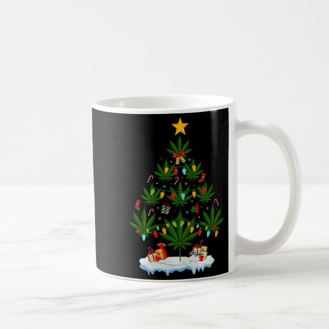 Mug Leaf Christmas Tree Weed Stoner Xmas Premium Tri-b (Droite)