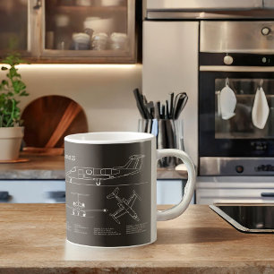 Mug Learjet 23 - Plans de dessin du plan directeur de 