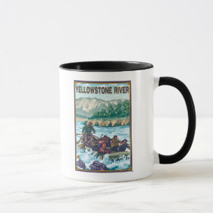 Mug L'eau blanche transportant par radeau - la rivière