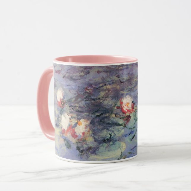 Mug L'EAU MENSONNE EN BLEU ROSE PAR Claude Monet (Devant gauche)