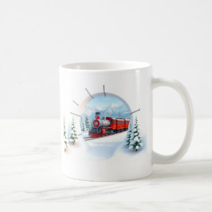 Mug L'écharpe de train 3d apparaît à travers le mur de