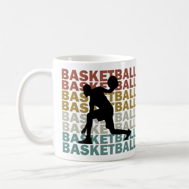 Mug Lecteur de basket-ball style rétro vintage texte (Gauche)