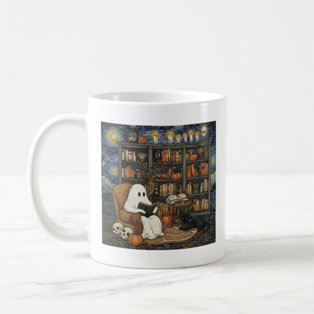 Mug Lecteur de livre fantôme Lecture Livre Literature  (Gauche)