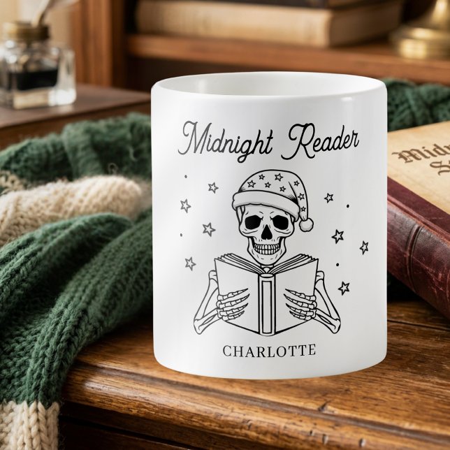 Mug Lecteur de minuit Squelette drôle de lecture (Créateur téléchargé)