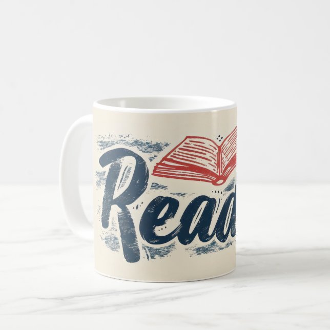 Mug Lecteur Livre Slogan (Devant gauche)