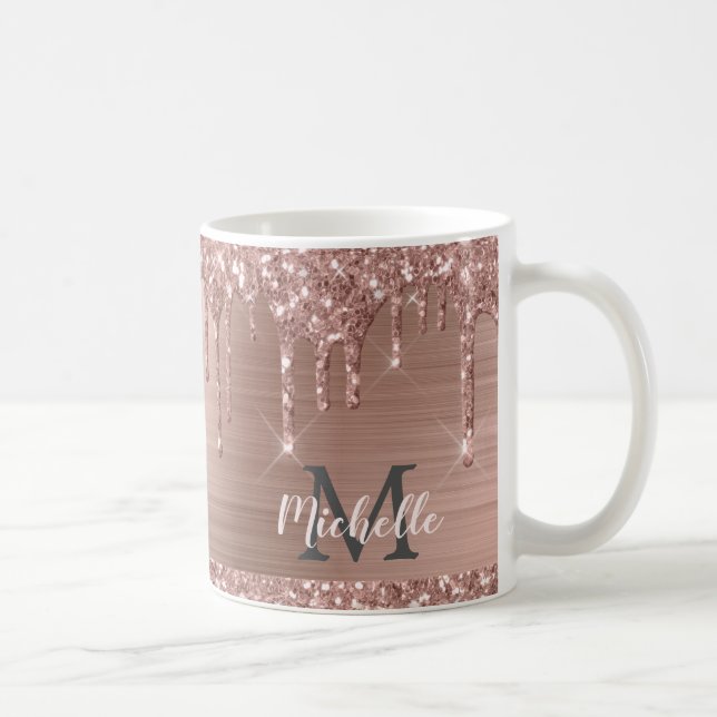 Mug Lecteurs de Parties scintillant en or rose monogra (Droite)