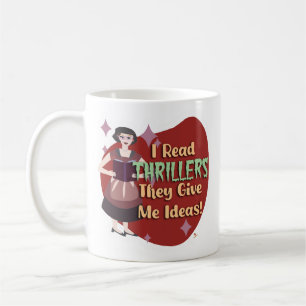 Mug Lectrice de thrillers Humour Rétro Femme au foyer