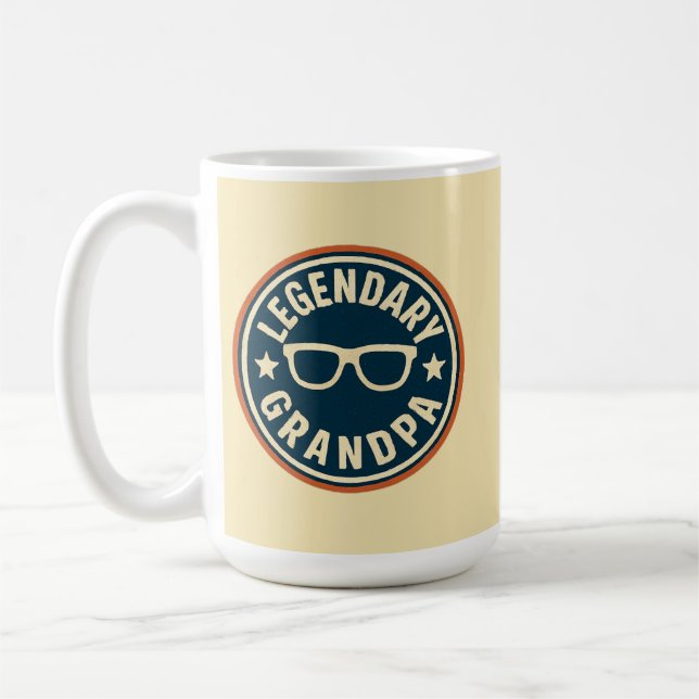 Mug legendary grandpa retro badge (Gauche)