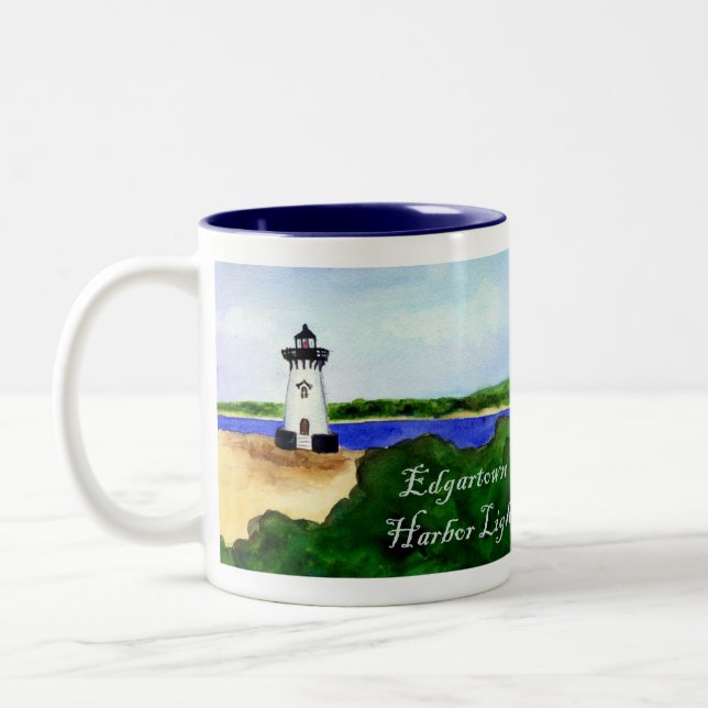 Mug léger Edgartown Harbour (Texte) (Gauche)
