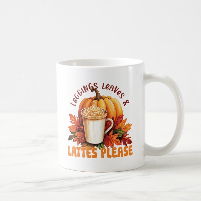 Mug Leggings, Feuilles et lattes S'il vous plaît - Aut (Droite)