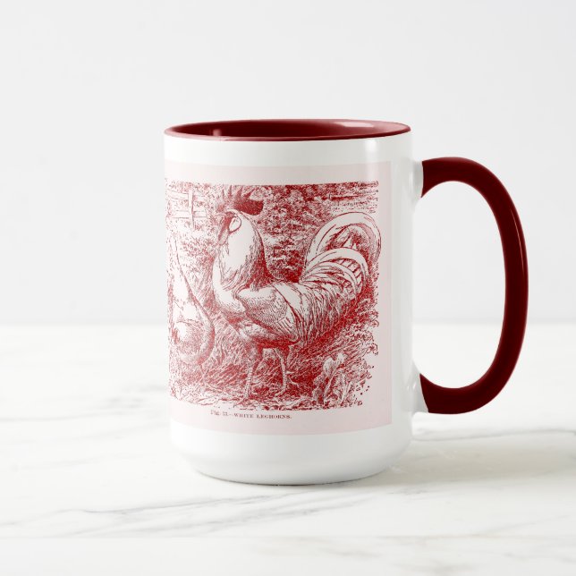 Mug Leghorn blanche en rouge (Droite)
