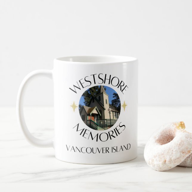 Mug L'église historique Saint-Jean-Baptiste de Colwood (Avec donut)