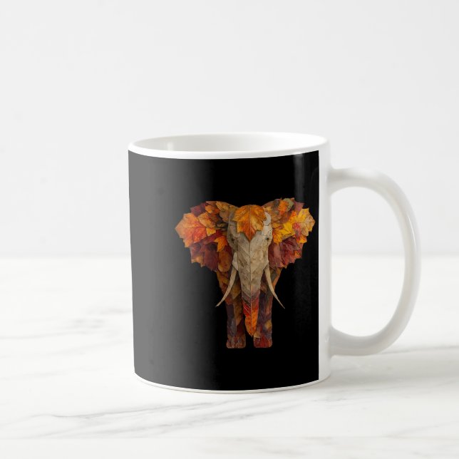 Mug L'éléphant L'automne quitte l'art animal artistiqu (Droite)