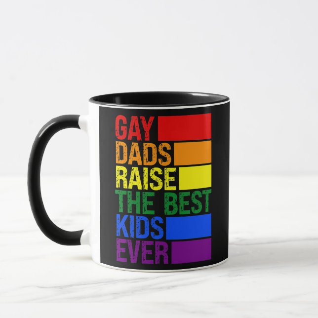 Mug L'élévation de papa gay La meilleure Fête des père (Gauche)