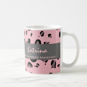 Mug L'empreinte de léopard nommé fait sur commande
