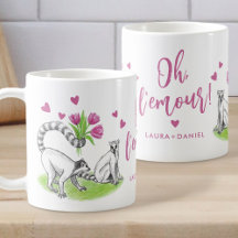 Lemur et Tulipes Amour romantique Amour amusant Je