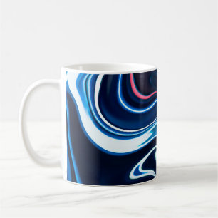 Mug L'encre de marbre est colorée. Marbre bleu texture